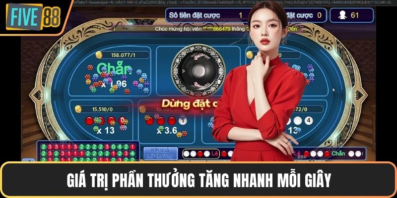 Giá trị phần thưởng tăng nhanh mỗi giây